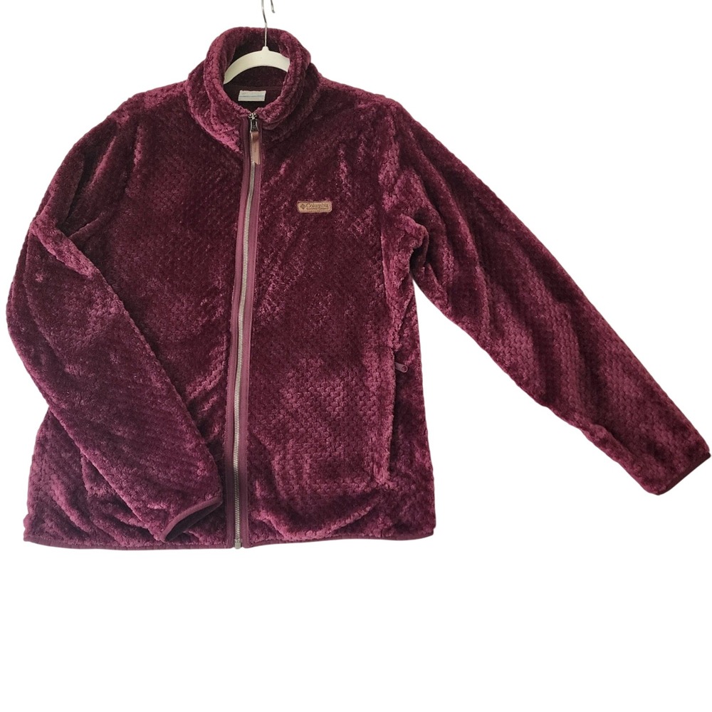 Columbia Fire Side II Sherpa Fleece Full Zip Jacket Berry Purple XL AL1086